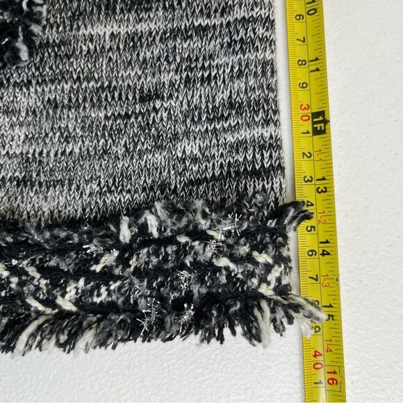 Lane Bryant Metallic Fringe Button Front Cardigan Black White Women Size 14/16 - Picture 11 of 15